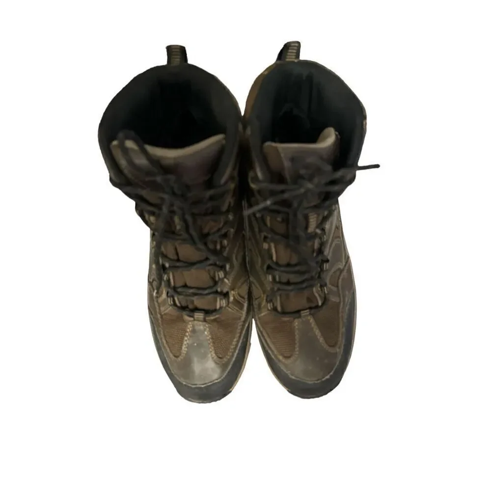 Eddie Bauer Men Brown Leather Lace Up Outdoors Boots Hiking Fishing Work Camping